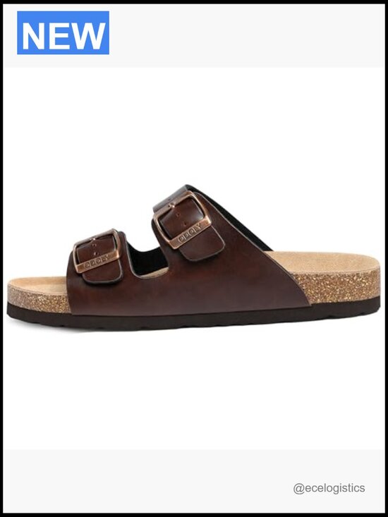 Men\'s Cork Footbed Slide Sandal Arch Support Adjustable Buckle Outdoor main image 7